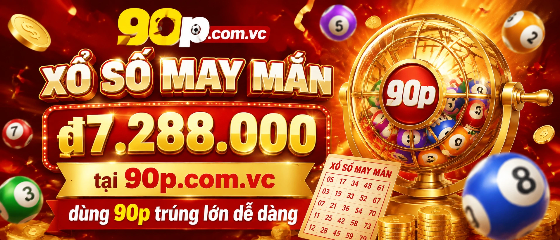 Bảng kết quả xổ số theo miền và số trúng trên 90P